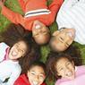 Children lying in the sun